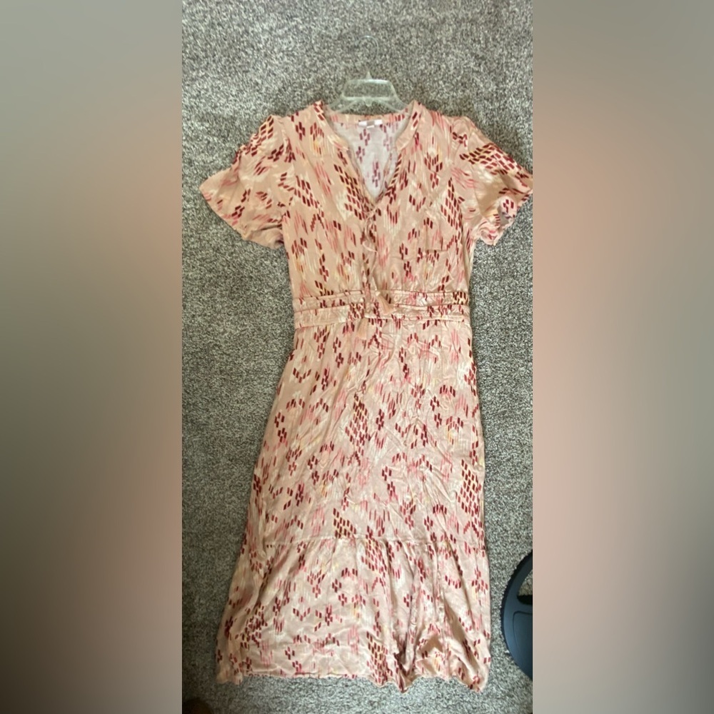 Knox rose maxi dress large short sleeve peach and pinks floor length - Picture 1 of 10